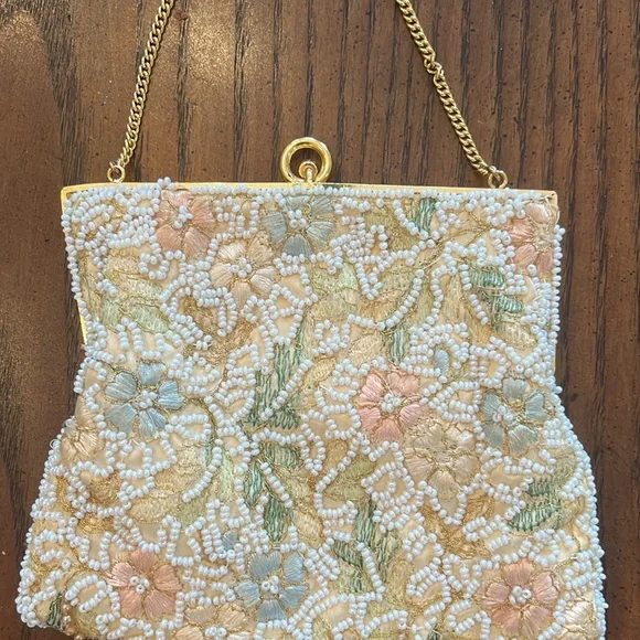 Vintage Delill evening purse with embroidery and pearls and crystals - Picture 3 of 7